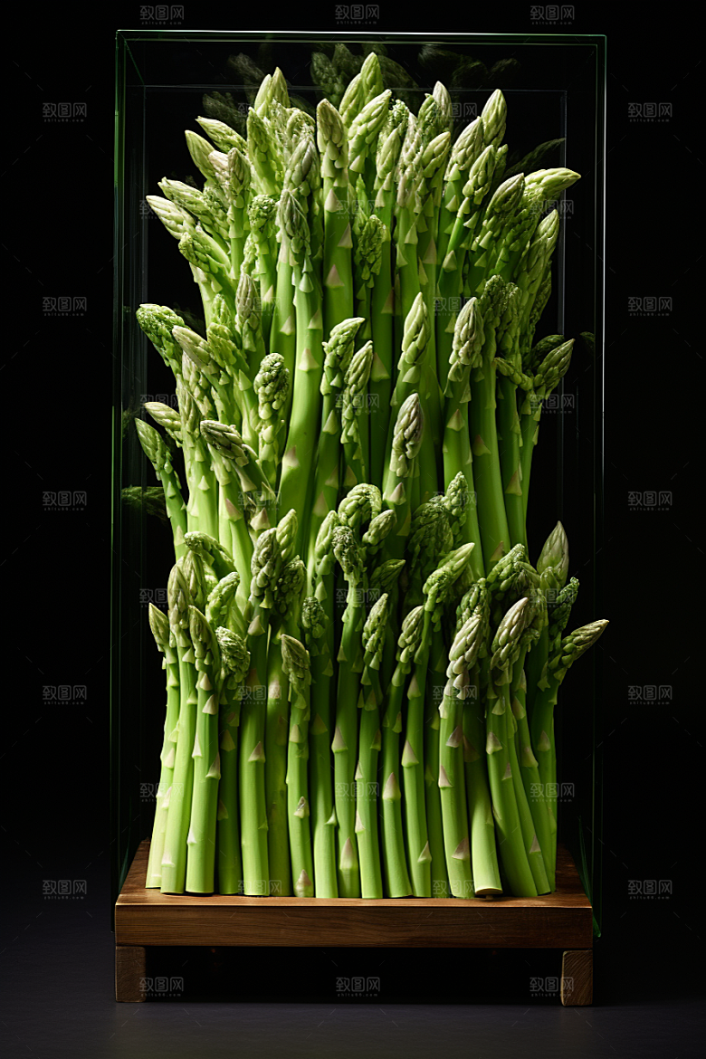 芦笋食材健身餐摄影图