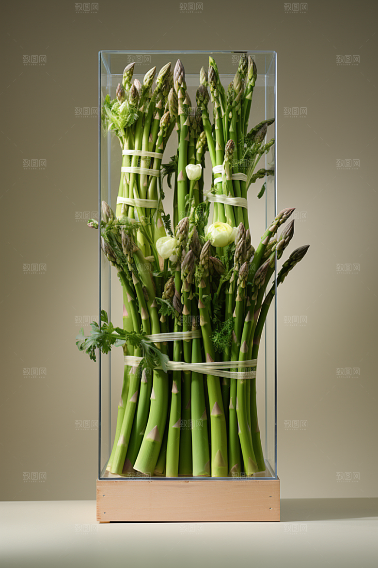 芦笋食材绿色摄影图