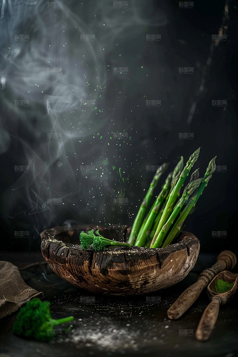 芦笋轻食食材摄影图