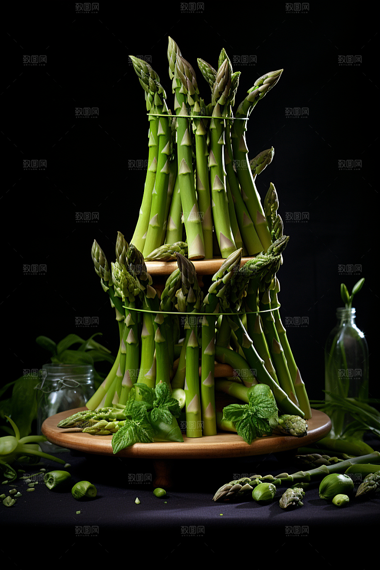 芦笋健身餐轻食摄影图