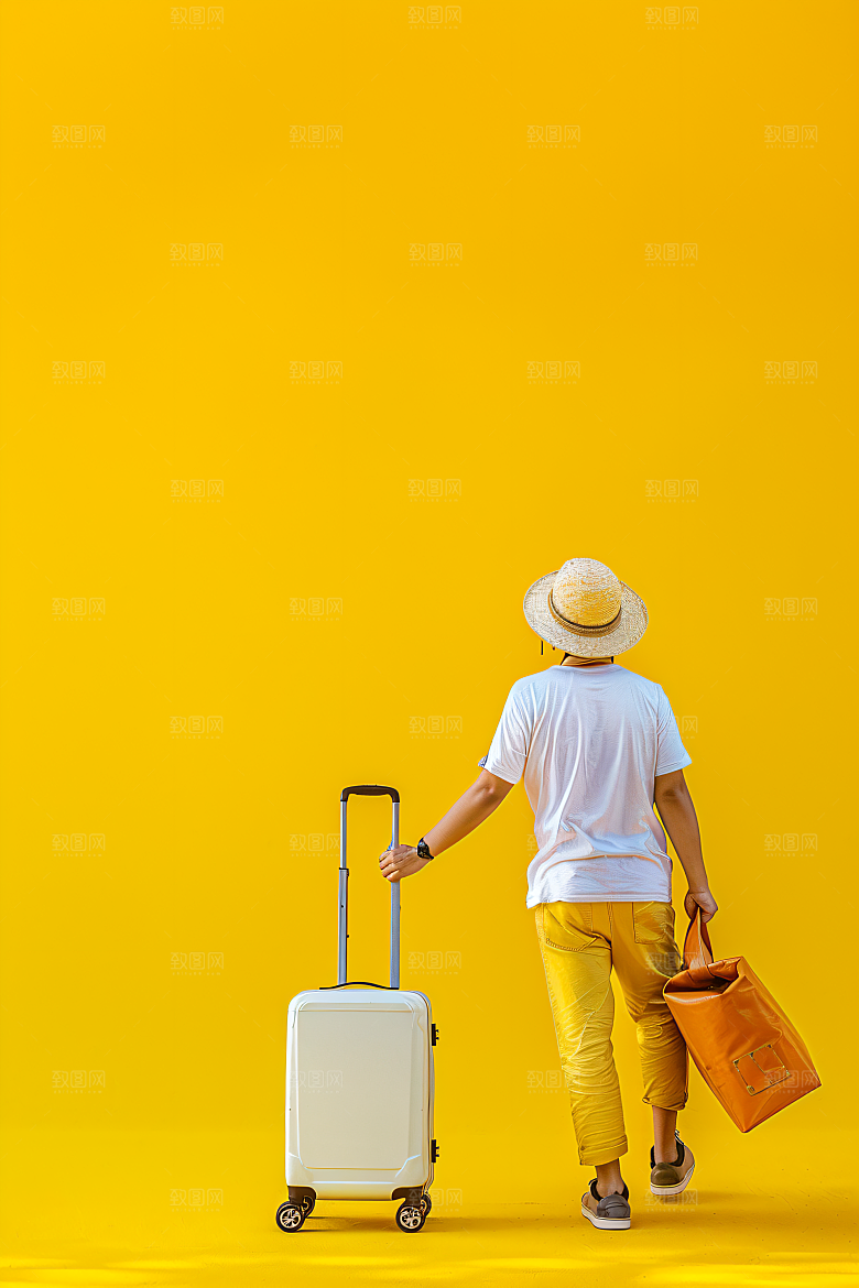 旅行人物自由行彩色摄影图