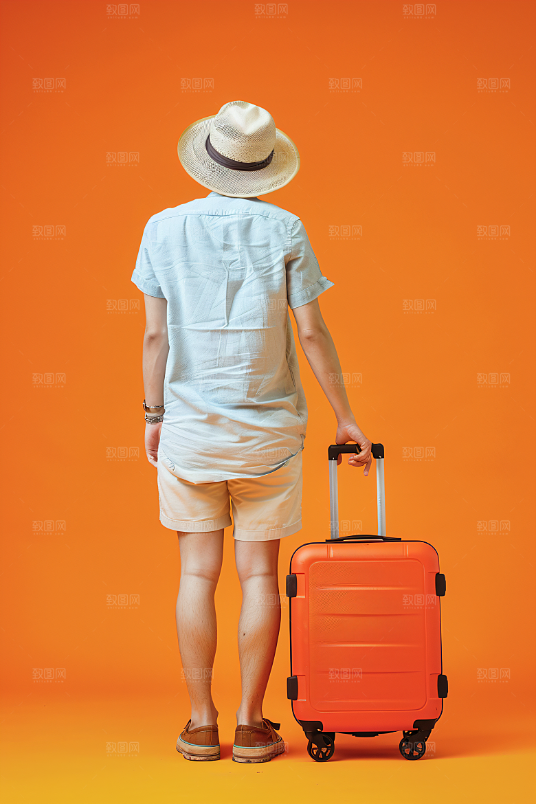 旅行人物清新游客摄影图