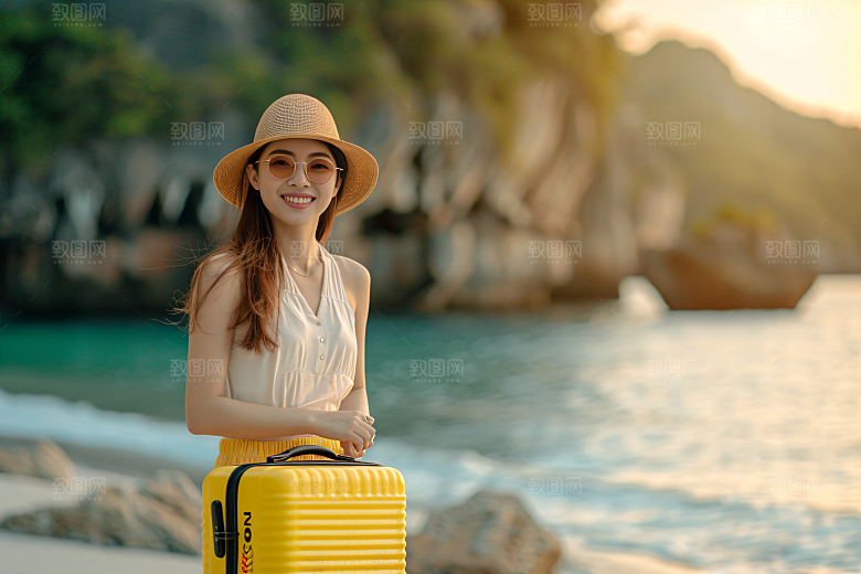 旅行人物旅客出行摄影图