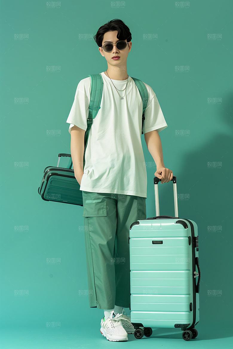 旅行人物游玩度假摄影图