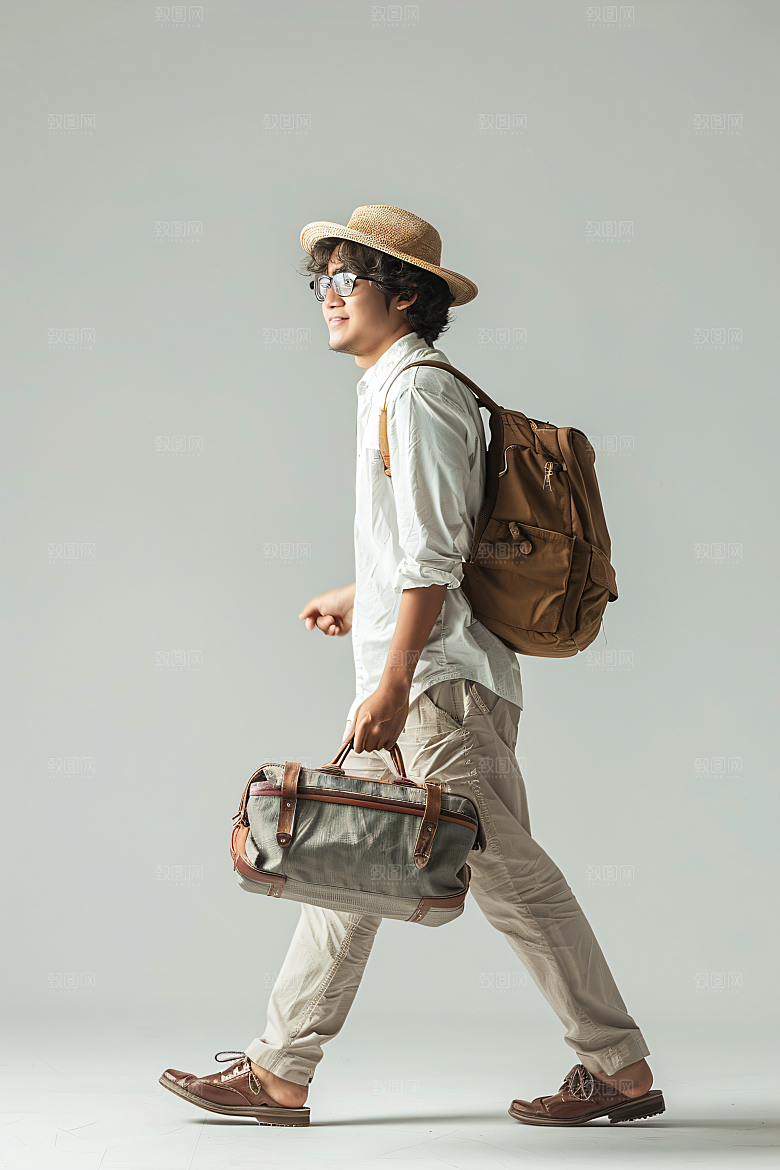 旅行人物游玩自然摄影图