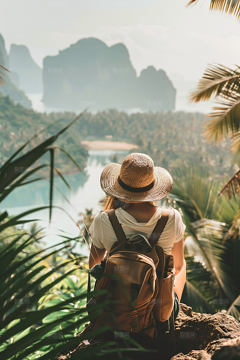 旅行人物游客户外摄影图