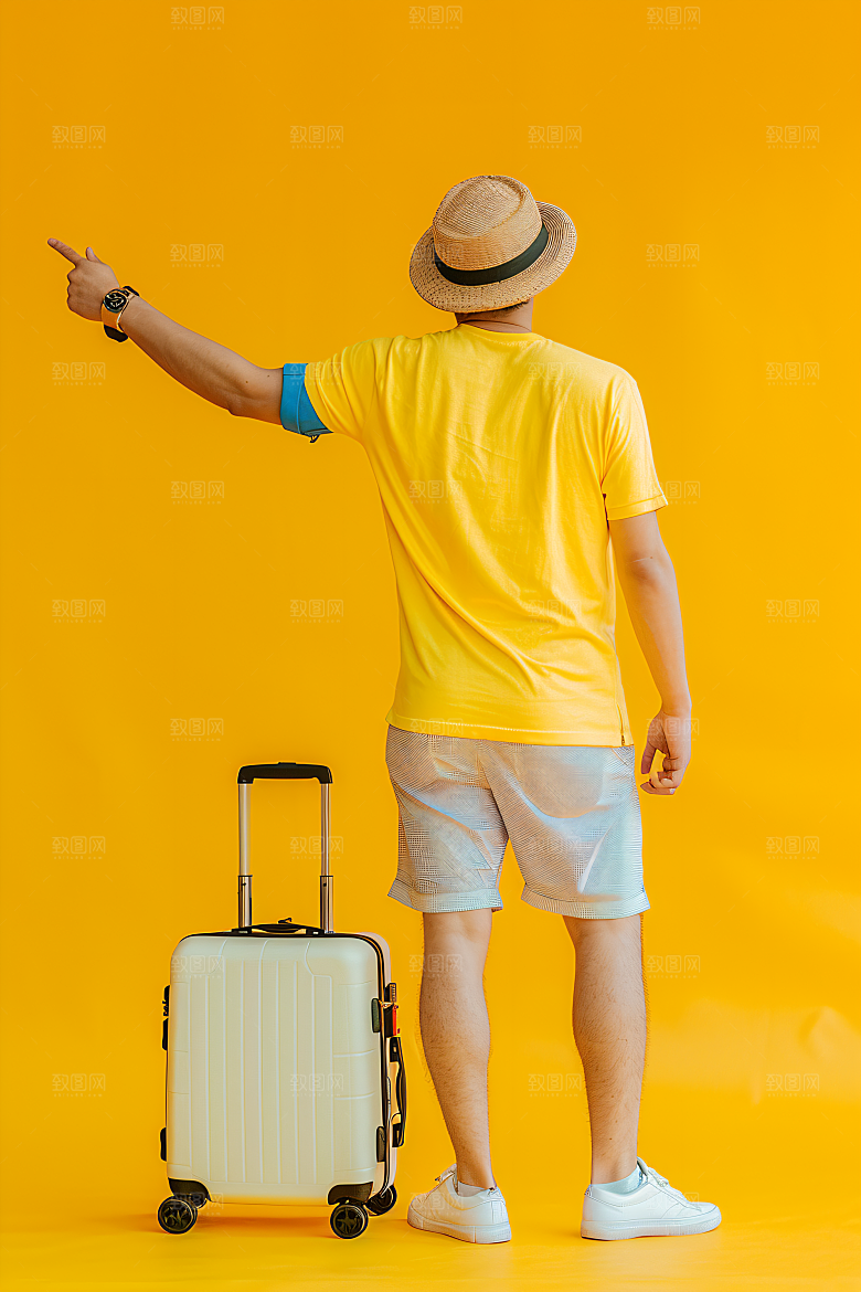 旅行人物自由行清新摄影图
