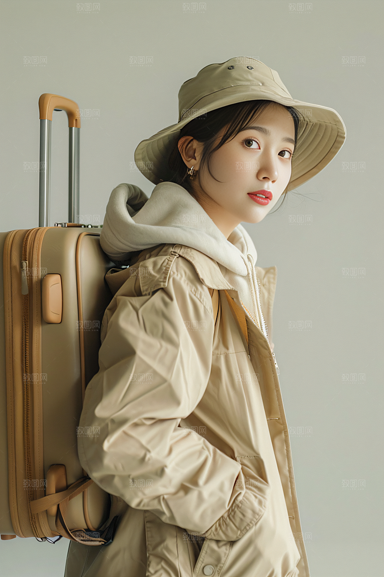 旅行人物自然清新摄影图
