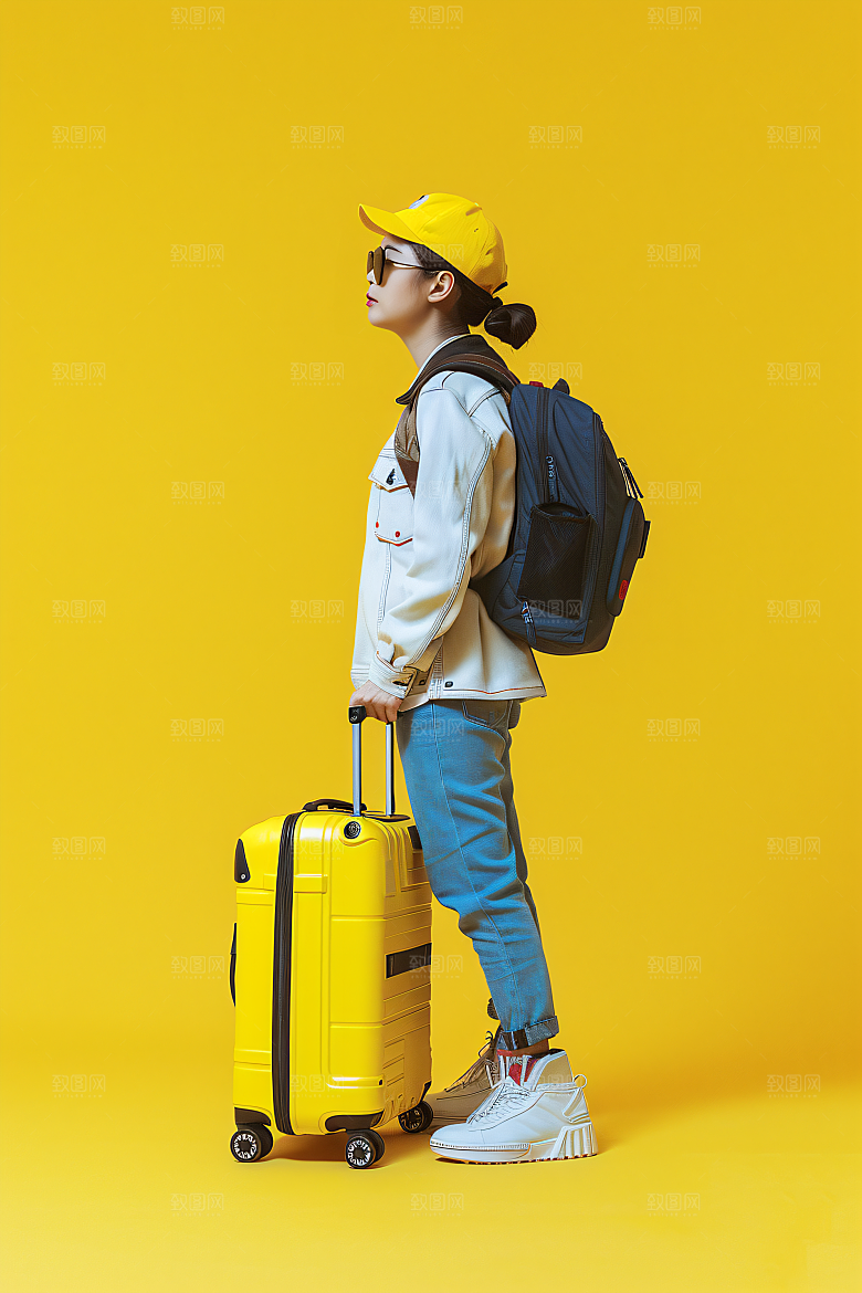 旅行人物小长假旅客摄影图