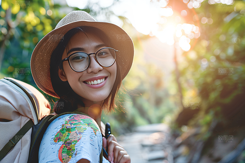 旅行人物旅客小长假摄影图