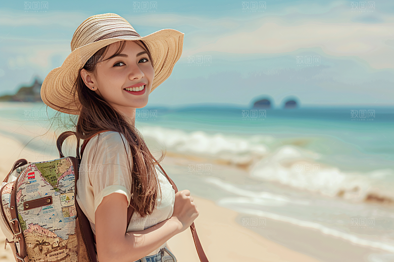 旅行人物自然小长假摄影图