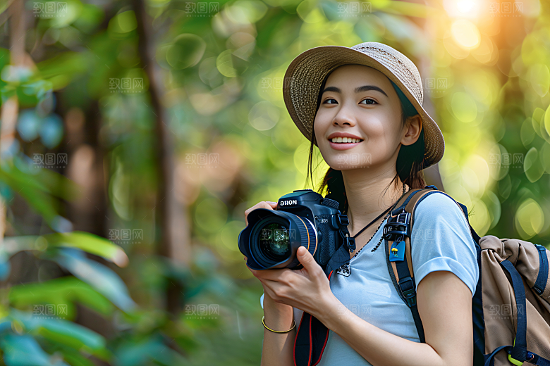 旅行人物小长假度假摄影图