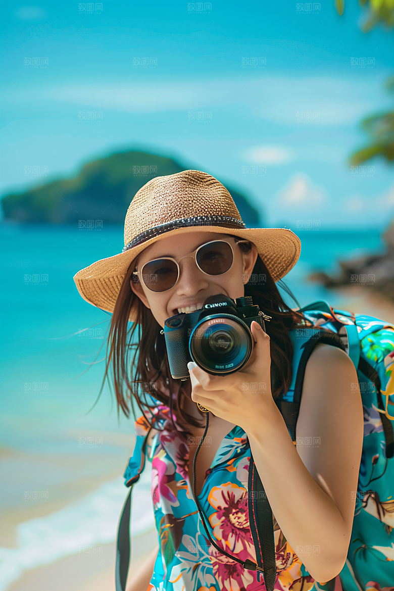 旅行人物旅客自然摄影图