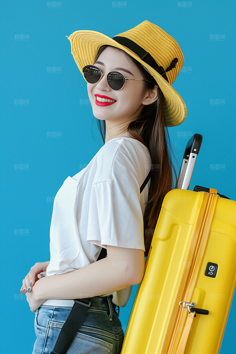 旅行人物游玩自由行摄影图