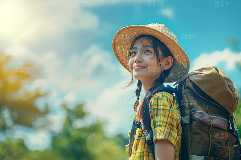 旅行人物清新高清摄影图