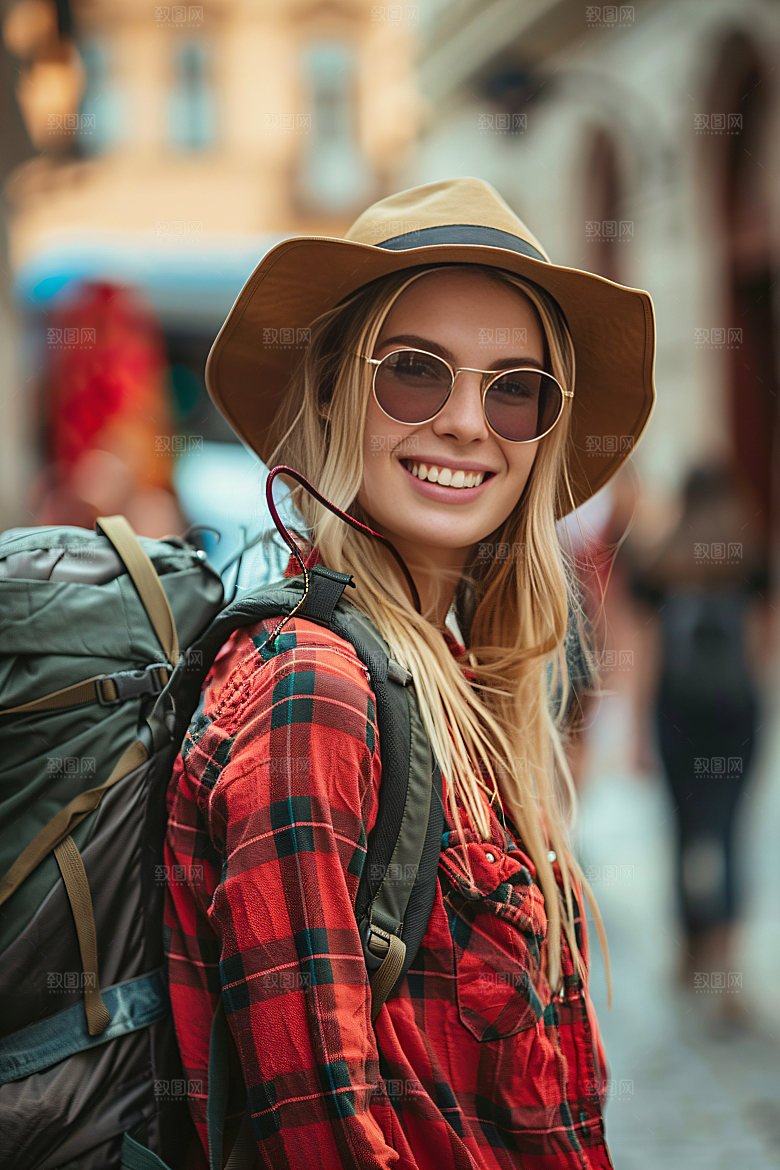 旅行人物自由行旅客摄影图
