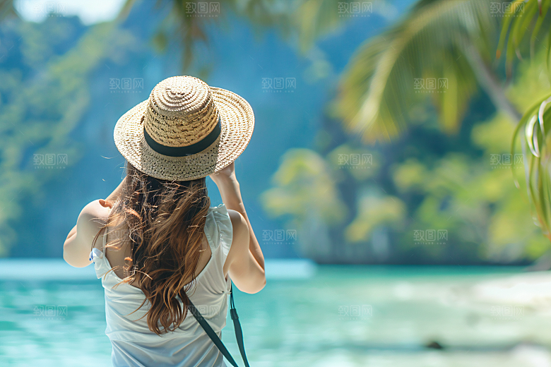 旅行人物自由行彩色摄影图