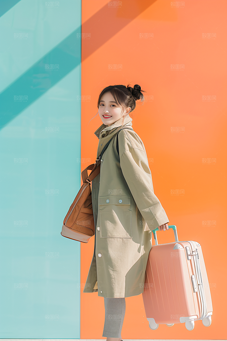 旅行人物小长假户外摄影图