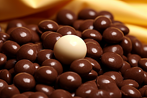 麦丽素巧克力球甜品摄影图