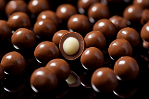 麦丽素巧克力球零食摄影图