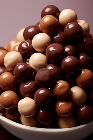 麦丽素巧克力球美食摄影图