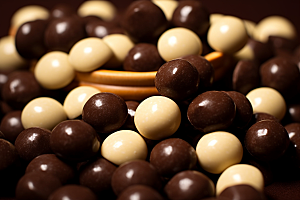 麦丽素巧克力球美味摄影图
