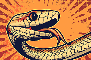 漫画蛇动物手绘插画