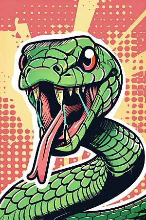 漫画蛇动物卡通插画