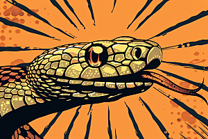 漫画蛇涂鸦手绘插画