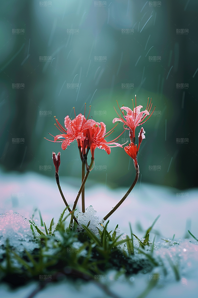 彼岸花石蒜花朵摄影图