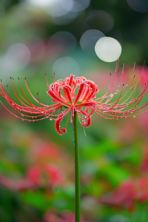 彼岸花优雅花朵摄影图