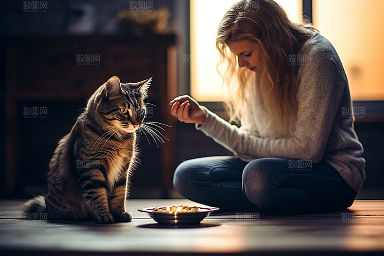 可爱猫咪伴侣宠物摄影图