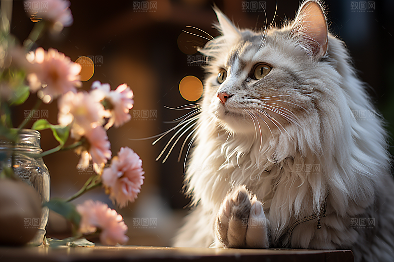 可爱猫咪宠物哈基米摄影图