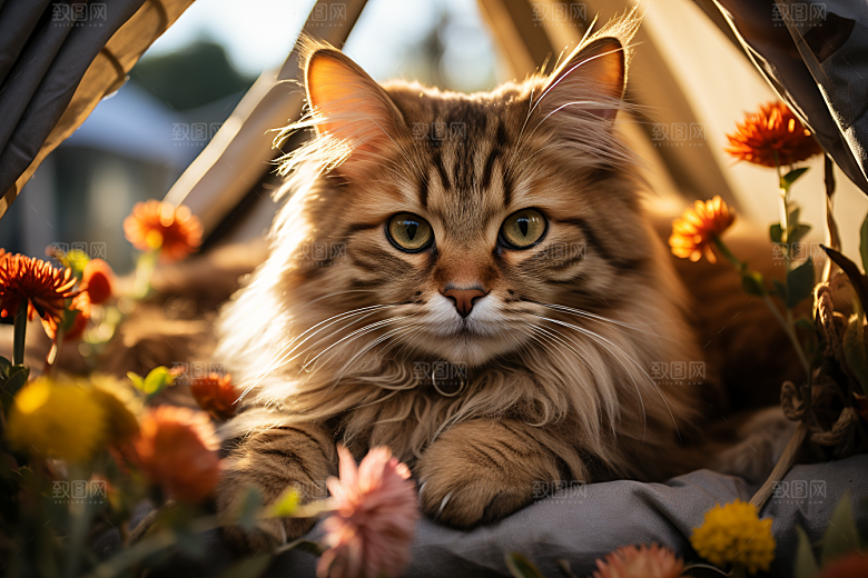 可爱猫咪哈基米伴侣摄影图
