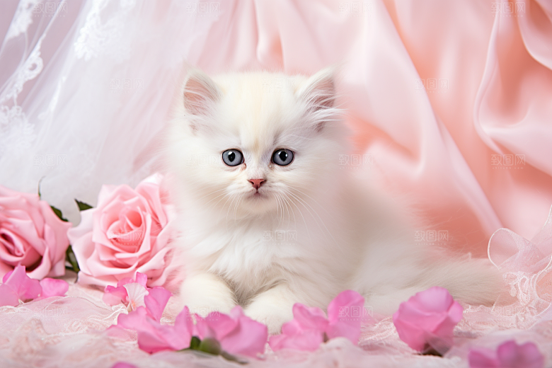 猫咪小动物毛茸茸摄影图