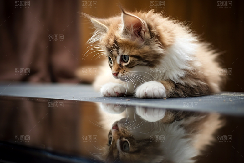 猫咪清新小动物摄影图