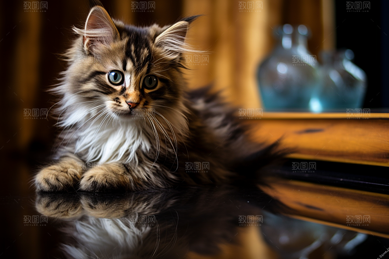 猫咪可爱毛茸茸摄影图