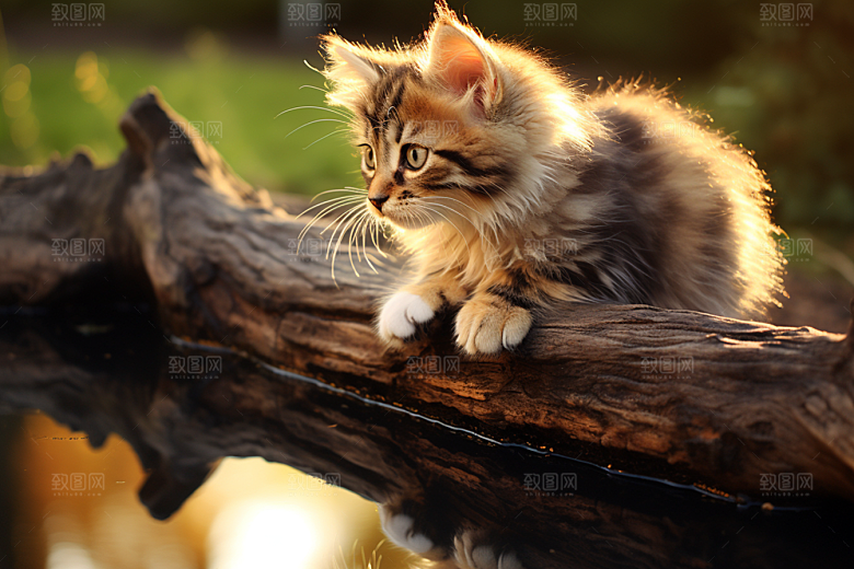 猫咪自然毛茸茸摄影图