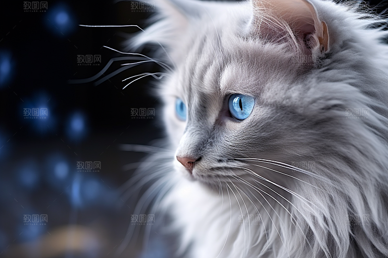 猫咪毛茸茸可爱摄影图