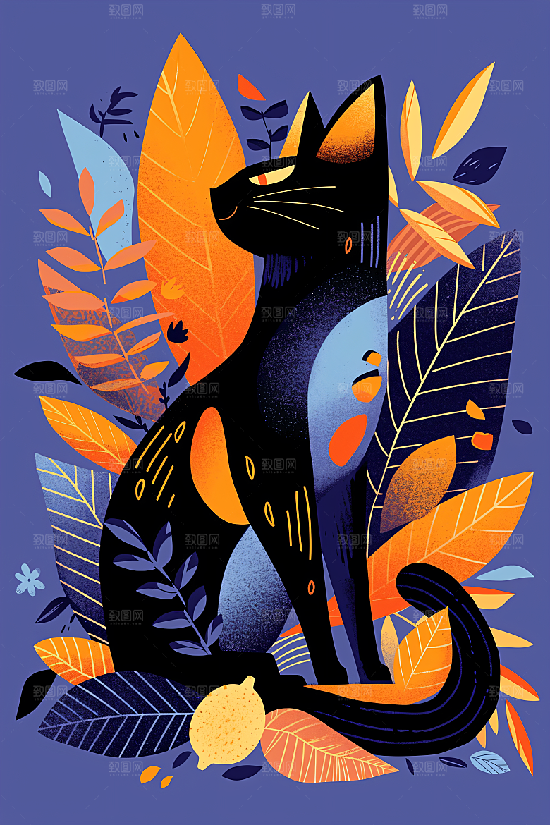 简约宠物高清猫咪狗狗插画