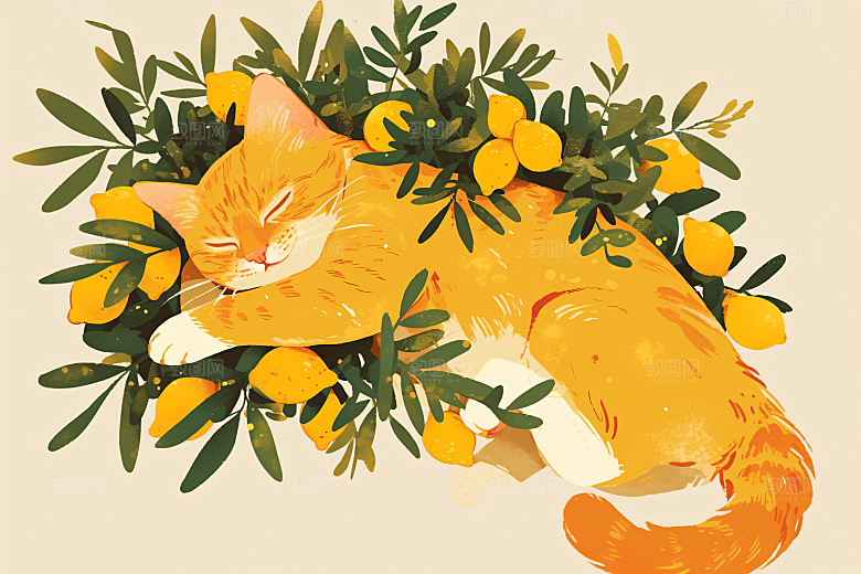 简约宠物彩色猫咪狗狗插画