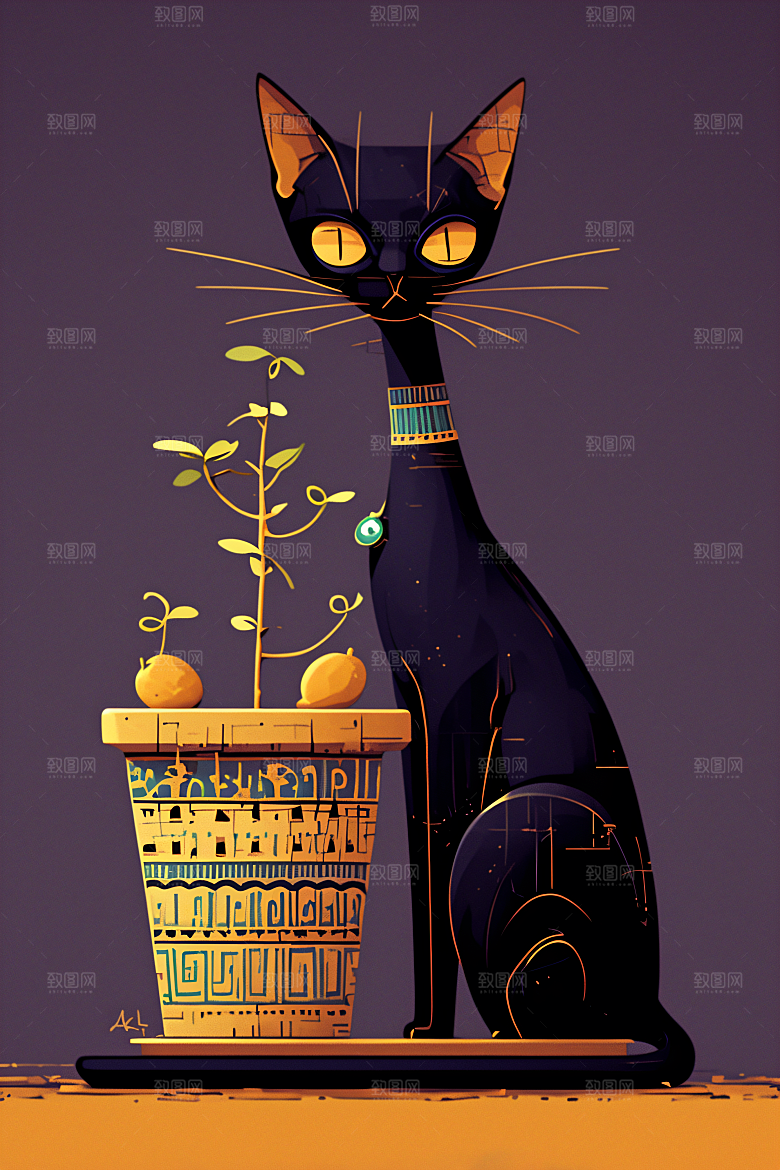 简约宠物可爱猫咪狗狗插画