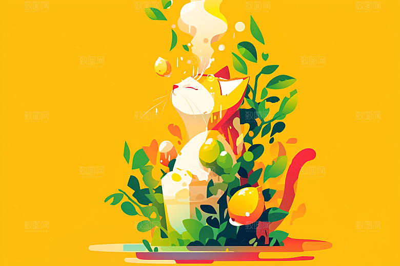 简约宠物绘本风艺术感插画