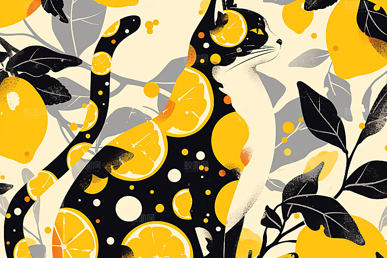 简约宠物艺术感猫咪狗狗插画