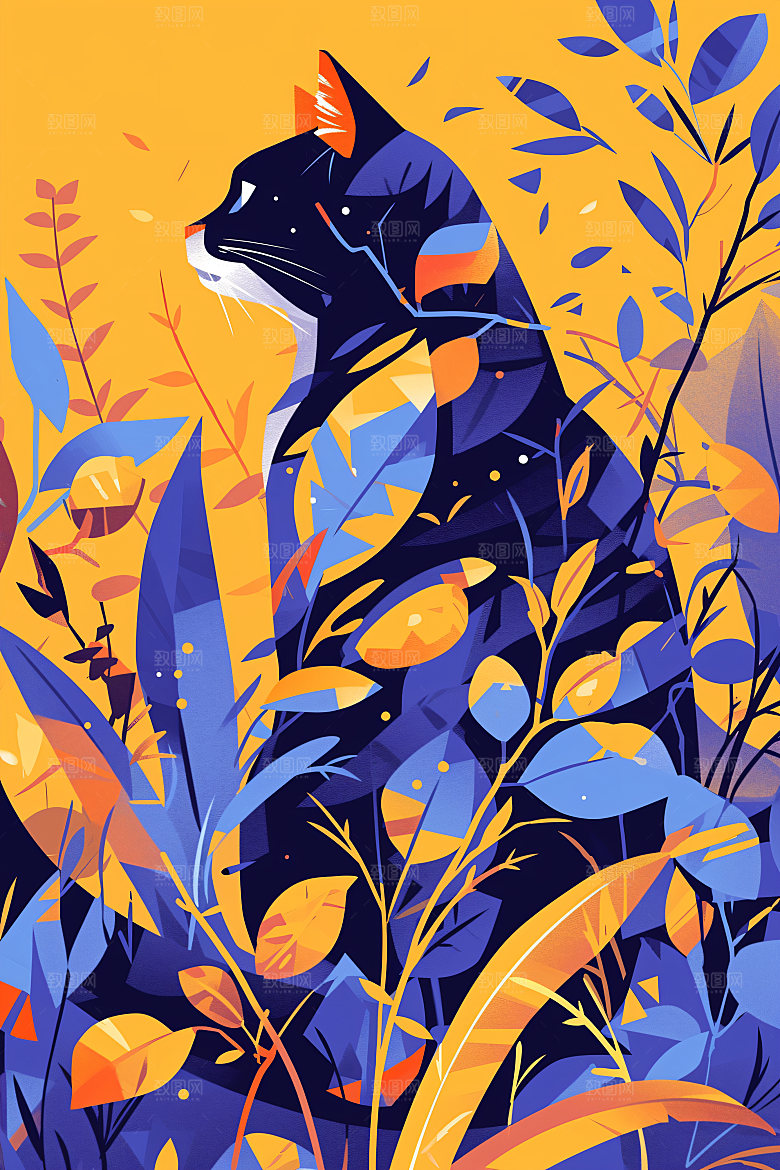 简约宠物高清自然插画