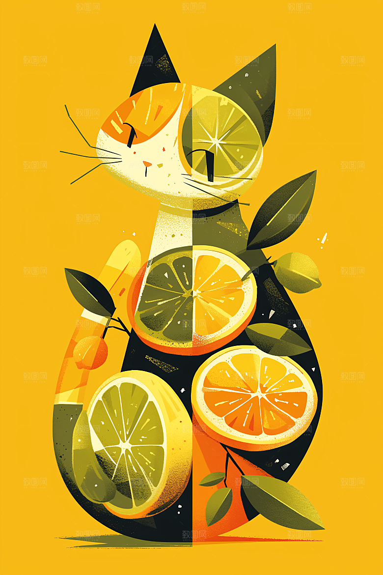 简约宠物卡通可爱插画