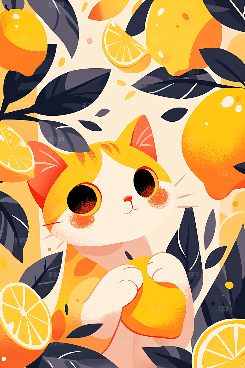 简约宠物绘本风猫咪狗狗插画