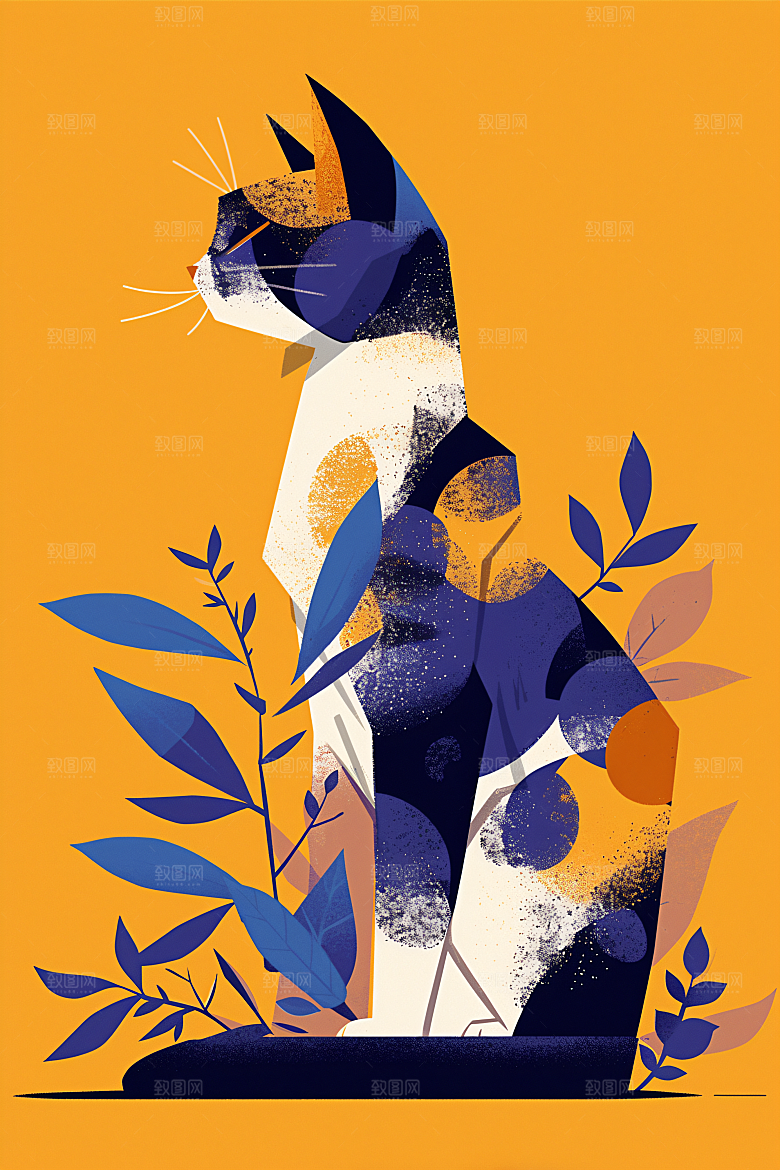 简约宠物卡通高清插画