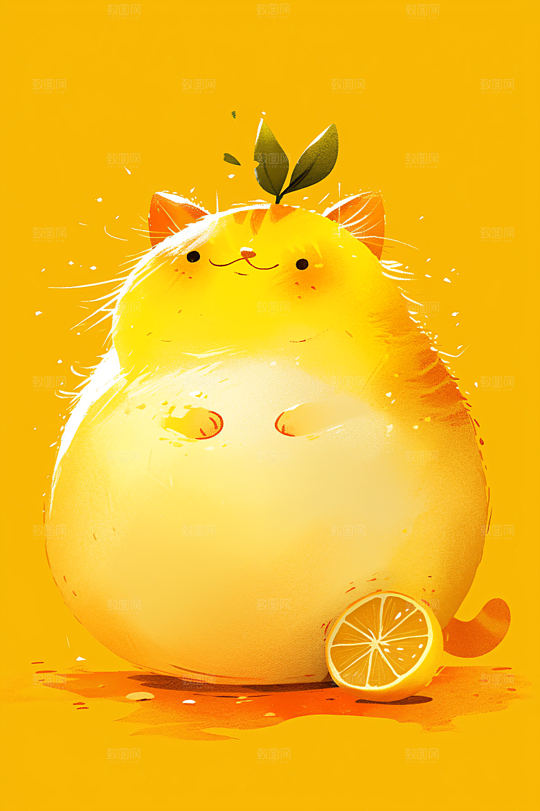 简约宠物手绘可爱插画