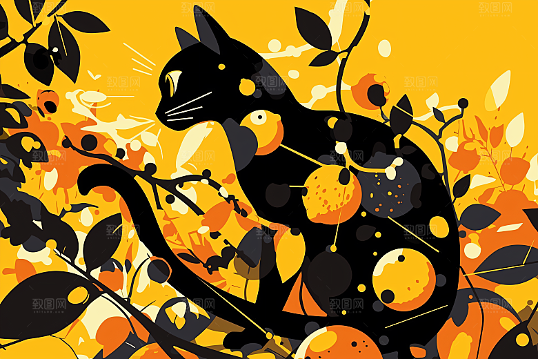 简约宠物绘本风猫咪狗狗插画